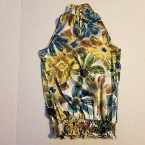 IZ Byer California Floral Sleeveless Top Size Small